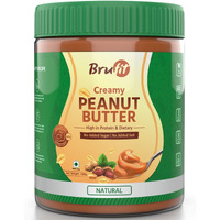 BruFit Natural Peanut Butter | 30g Protein | Unsweetened Healthy Nut Butter Spread with NO added Sugar | No-Cholesterol & Gluten | Zero Tans Fat | Creamy Peanut Butter (420 g)