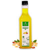 Parampara Naturals Groundnut Oil Wood Pressed Unrefined Edible for Cooking Cold Pressed Mungfalli Tel Pure & Natural Kacchi Ghani/Chekku Sing Tel Wooden Churner Extraction 2 Litre