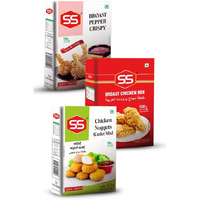 S S Masala Chicken Fry Mix Combo Pack Broasted Chicken Mix, Broast Pepper Crispy and Chicken Nuggets Masala 100g each