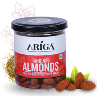 Ariga Foods Roasted Almonds Tandoori Flavoured Badam - Bold Size Rich in Protein and Increase Stamina | Real Nuts | Whole Natural Badam Dry Fruits (Pet Can 200g)