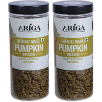 Ariga Foods Pumpkin Seeds For Weight Loss Roasted With Nimbu Immunity Booster in Pet Jar | Rich Source of Omega 3 | Highly Nutritious Snack | Rich in Protein, Dietary Fibre, Zinc & Magnesium 1kg (2x500g each)
