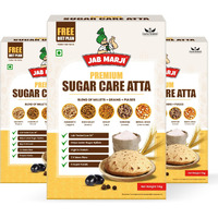 Jab Marji Sugar Care Atta For Diabetes (1 Kg) | Easy To Digest | No False Promises | Clinically Certified Low GI Flour | Traditional Millets- 80% | Wheat- Only 20% | Rich in Iron, Calcium, Protein & Fibre | With Jowar, Barley, Chana Dal, Amaranth, Kodo Millet | Sugar Control Multigrain Atta For Entire Family | Pack of 3 kg (1 kg + 1 kg +1kg )