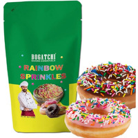 BOGATCHI Colorful Rainbow Sprinkles, Non GMO |Tasty | Gluten Free, Mixed Colorful Sprinkles for Cakes Decoration, Cup Cakes, Tarts, Muffins, Coffee, 200g, Free Measuring Spoon