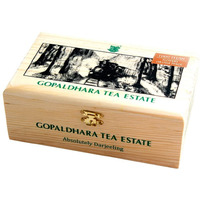 Gopaldhara Darjeeling Tea First Flush Flowery Orange Pekoe 125g Pine Wood Chestlet Gift Box - (Regular Series) FTGFOP1 Whole Leaf First Flush Black Tea from the High Hills of Darjeeling