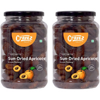 cravez Sun-Dried Seedless Apricots - Khumani Premium Dried Apricots | No Added Sugar, Gluten-Free, Sodium-Free | Sweet Dry Fruits - 1000Gm