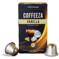 Coffeeza Vanilla Flavoured Coffee Capsules, Intensity - 6 |Aluminium Coffee Pods |100% Arabica Coffee | Box of 20 (200 Capsules)