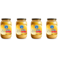 Go Amrut A2 Bilona Desi Cow Ghee - Vedic Bilona Method - Traditional Curd Churned - Organically Made A2 Cow Ghee - Grass Fed Gir Cow Ghee - Premium Desi Cow Ghee - Glass Jar (500 ML - PACK OF 4)