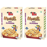 8AM Muesli with Almonds (No Added Sugar), Tasty, Nutritious and Healthy Snacks, Include Whole Grains and Seeds, 425 gm Set of 2