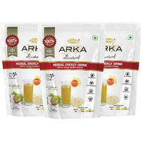 Arka All Natural 3 Pk Herbal Energy Drink Powder Healthy Hydration Instant Drink Caffeine Free Powdered Mix - 230g Each