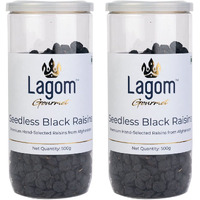 Lagom Gourmet Seedless Black Raisins 1 kg | All Natural | No Preservatives | No Added Sugar | Gluten Free | Vegan | Plant Based | Non GMO | Raisins Dry Fruit | Kismis | Kishmish