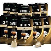 Coffeeza Vanilla Flavoured Coffee Capsules, Intensity - 6 |Aluminium Coffee Pods |100% Arabica Coffee | Box of 10 (100 Capsules)