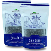 NutriCrate Chia Seeds for Eating (1Kg) Raw Organic Chia Seeds for Weight Management | Rich in Fiber, Protein, Calcium & Omega 3 | Gluten Free Healthy Diet Snack (Pack of 2-500g each)