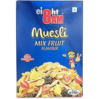 8AM Muesli Mix Fruit Flavour 425g | Multigrain Breakfast Cereal, Zero Trans Fat | Protein & Fiber Rich Tasty and Nutritious Snack, Made with Natural Ingredients