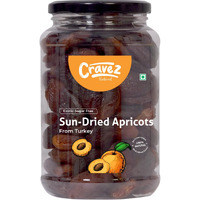 cravez Sun-Dried Seedless Apricots - 500Gm, Khumani Premium Dried Apricots | No Added Sugar, Gluten-Free, Sodium-Free | Sweet Dry Fruits
