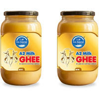 Go Amrut A2 Bilona Desi Cow Ghee - Vedic Bilona Method - Traditional Curd Churned - Organically Made A2 Cow Ghee - Grass Fed Gir Cow Ghee - Premium Desi Cow Ghee - Glass Jar (500 ML - PACK OF 2)