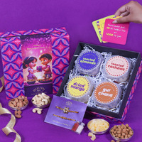 Healthy Treat Nutty Sibling Love Rakhi Gift Hamper with Rakhi | Roasted Dry Fruits Gift Pack | A pair of Rakhi, Roli Chawal, Rakhi Cards | Rakhi gifts for Brother and Sister | The Ultimate Assorted Rakhi Gift Hamper | Raksha Bandhan Gift Hamper