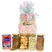 NUTRI MIRACLE Rakhi Hamper With Dryfruits For Brother | Rakhi Gift Hamper For Two Brothers | Brother And Bhabhi With Gift Hamper