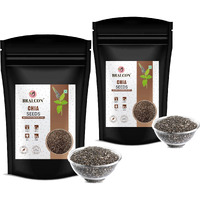 BRALCON Raw Unroasted Organic Chia Seeds -100gm(Pack of 2) | Chia Seeds for eating with Omega 3 and rich in Fiber, Calcium & Protein for Weight Loss Management | Healthy Superfood