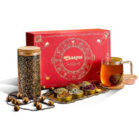 Chaayos Premium Gift Hamper | Contains Green Tea with Six natural Ingradients with Steel tea Infuser, Glass Mug & Golden Spoon for Tea & Coaster | Luxury gift set