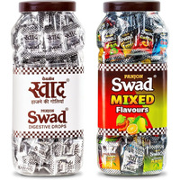 Swad Original & Mixed Flavour Chocolate Candy (Digestive Toffee) 2 jars x 150 Candies