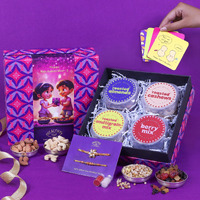 Healthy Treat Rakhi Delights Gift Hamper With Rakhi | Dry-Fruits Gift Pack | A Pair Of Rakhi, Roli Chawal, Rakhi Cards | Rakhi Gifts For Brother And Sister | The Ultimate Assorted Rakhi Gift Hamper