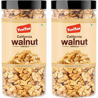 YUM YUM 100% Natural California Walnut Kernels 700g Value Pack of 2-350g Jar Each | Premium Akrot Giri | High in Protein & Iron | Low Calorie Nut| Trans Fat & Cholesterol Free
