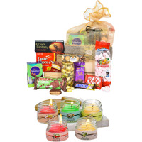 NUTRI MIRACLE Return Diwali Gift Chocolate Gift Hamper Basket for Corporate Employees | Family | Friends | Candles Chocolate Diwali Gift Pack Box