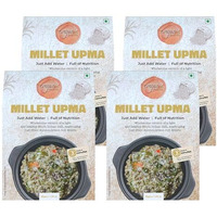Indic Roots (Formerly Organic Roots) Millet Upma | Superfood| Instant Food | Healthy Food | Ready to Eat Full Meal | No MSG, No Preservatives, All Natural, Packed Food with Millets, Packed Food with No Artificial Additives | Gluten Free MRE Food - 55 gm (Pack of 4)
