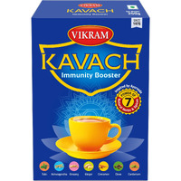 Vikram Kavach Immunity Booster Tea | 100% Natural Ayurvedic Blend With The Goodness of 7 Spices Tulsi, Ashwagandha, Ginseng, Ginger, Cinnamon, Clove, Cardamom | Herbal Tea Powder | 250g | Pack of 2