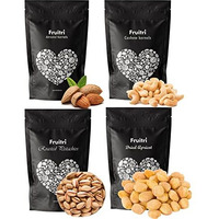 Fruitri Fresh and Premium Nuts, Dry Fruits Combo Pack, Almond, Cashew, Apricot, Pistachios (Combo4, 100g x 4)