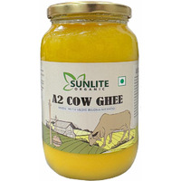 Sunlite Organic A2 Desi Cow Ghee 500ML Glass Bottle I Traditional Vedic Bilona Method I 100% Indian Origin Desi Cow Ghee, Pure A2 Ghee, Natural & Healthy, Non-GMO, Lab Certified A2 Ghee 500ml