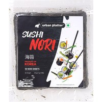 Urban Platter Sushi Nori Sheets, 125g [50 Sheets, Roasted Seaweed Laver |Product of Korea | Umami Flavour]