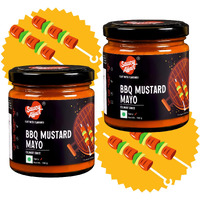 Saucy Affair Barbeque Sauce | Tandoori Sauce | Bbq Sauce | Barbecue Sauce | Sauce Combos | Spicy Smokey Chicken Grill & Paneer Bbq Mustard Mayo, Ready To Eat - 160 Gram, Regular (Set - 2)