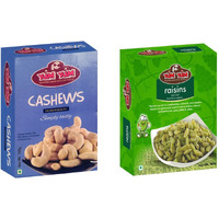 YUM YUM Premium Dry Fruits Combo Pack of 2 | Whole Raw Cashews Nut 100g, Dried Raisins Kishmish 100g | Total 200 g | Healthy Dry Fruits Snacks | Kaju, Kimis Dry Combo