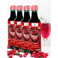TRUEDREAMALL Cranberry Juice- Pure Quality, Unsweetened, Pure & Organic Sugar free (750 ml Concentrated) Pack of 4