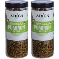 Ariga Foods Pumpkin Seeds For Weight Loss Roasted With Indian Masala Immunity Booster in Pet Jar 1kg | Rich Source of Omega 3 | Highly Nutritious Snack | Rich in Protein, Dietary Fibre, Zinc & Magnesium (2x500g each)