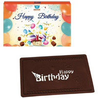 BOGATCHI Happy Birthday Gifts, Happy Birthday Chocolate Bar, Dark Chocolate 70g, Free Happy Birthday Greetings Card