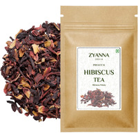 Zyanna Hibiscus Tea - Premium Dried Hibiscus Flower Petals (3.5oz-100g-50 Cups) Traditional Caffeine Free Tea, 100% Natural Ingredients-Refreshing Tangy Tart Flavor, Brew Hot or Iced Tea