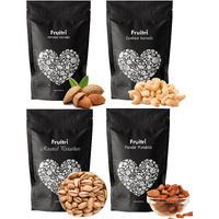 Fruitri Fresh and Premium Nuts, Dry Fruits Combo Pack, Almond, Cashew, Munakka, Pistachios (Combo5, 400g x 4)