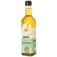 SEHAT lite Pure & Unrefined Cold Pressed Groundnut (Peanut) Oil,Kolhu/Kacchi Ghani/Mara Chekku/Ganuga,Naturally Cholesterol Free,Groundnut Oil Rich Aroma & Flavour Of Real Groundnuts