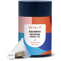 Udyan Tea Kashmiri Kahwa Green Tea Bags, 12 Pyramid Tea Bags | 100% Natural Whole Leaf Tea with Herbs & Spices