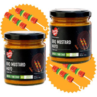 Saucy Affair NONG Barbeque sauce | Tandoori sauce | Bbq sauce | Barbecue sauce | Sauce Combo | Spicy Smokey Chicken Grill & Paneer BBQ Mustard Mayo, Ready to Eat - 160g- NONG, (Set - 2)