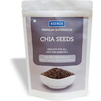 Keeros Premium Raw Chia Seeds (Black) for Weight Management : Gluten Free, High Antioxidants, Omega-3 & Protein Rich Super Seeds for eating | 400g