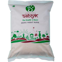 S Siddhagiris SATVYK THE HEALTH re STORE Organic Khapli Wheat Flour (5kg) - Stoneground Khapli Atta | Easy to Digest Emmer Wheat Flour | Fiber Rich Whole Wheat Flour | Fresh Khapli Atta
