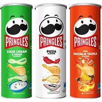 Kelloggs Pringles Sour Cream & Onion + Desi Masala Tadka + Pizza Flavour(107gram each), Masala, Salted