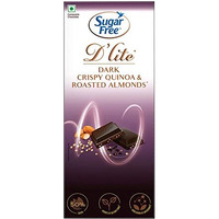 Sugar Free DLite Dark Chocolate | Quinoa & Almonds Dark Chocolate Bar | Pack of 1 (80g) | No Added Sugar | Keto Friendly & Vegan | Gluten Free | Guilt Free Extreme Delight with 50% Cocoa
