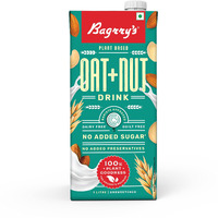 Bagrrys Plant Based Oat + Nut Drink 1l, Creamy Classic, Unsweetned| Vegan | Dairy Free | No Added Sugar | Plant based milk|No Preservatives