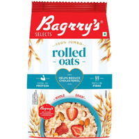 Bagrrys 100% Jumbo Rolled Oats 1kg Pouch | Whole Grain Rolled Oats with High Fibre, Protein | Non GMO | Healthy Food with No Added Sugar | Diet food for Weight Management | Premium Rolled Oats