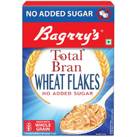 Bagrrys Total Bran Wheat Flakes - No Added Sugar 500gm Box | Premium Sharbati Wheat | High Fibre | Helps Manage Weight | Whole Grain Wheat Flakes