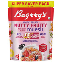 Bagrrys Healthy Crunch Nutty Fruity Muesli with Seeds, Nuts & Berries 1kg Pouch| 78% Fruit, Nuts,Grains & Seeds| No artificial colours